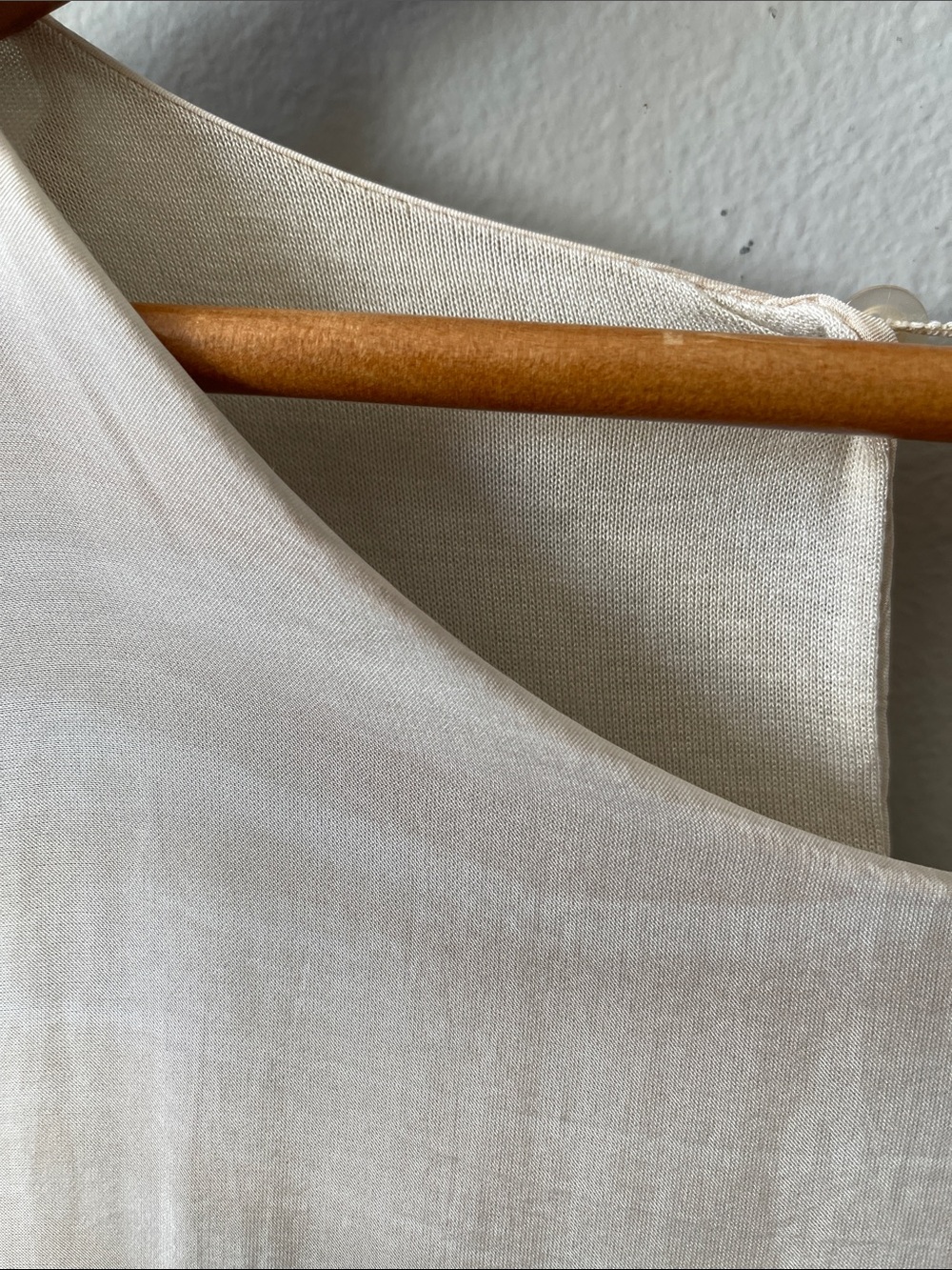 Italian Silk blend Cream Ruffle Hem Blouse - Picture 7 of 14